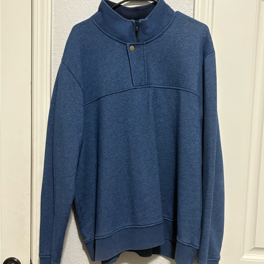 Orvis Men's Zip Up Blue Sweater